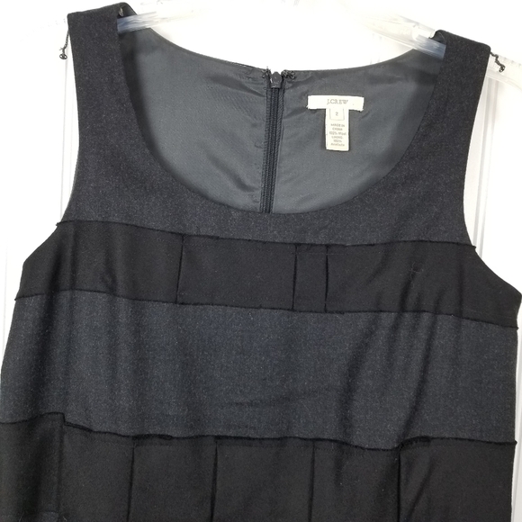 J Crew Size 2 Sleeveless Dress Black Scoop Neck Size 2 Wool Lined Scoop Neck - Picture 4 of 8